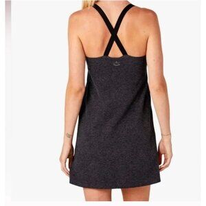 Beyond Yoga Everyday Spacedye Dress Small Heather Gray Black Tennis Athleisure